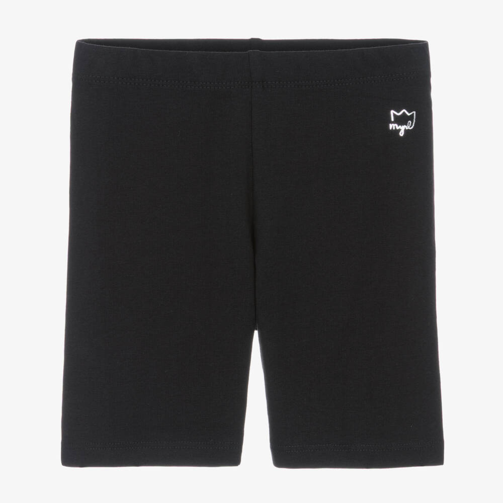 Mayoral-Girls Black Cotton Jersey Cycle Shorts | Childrensalon