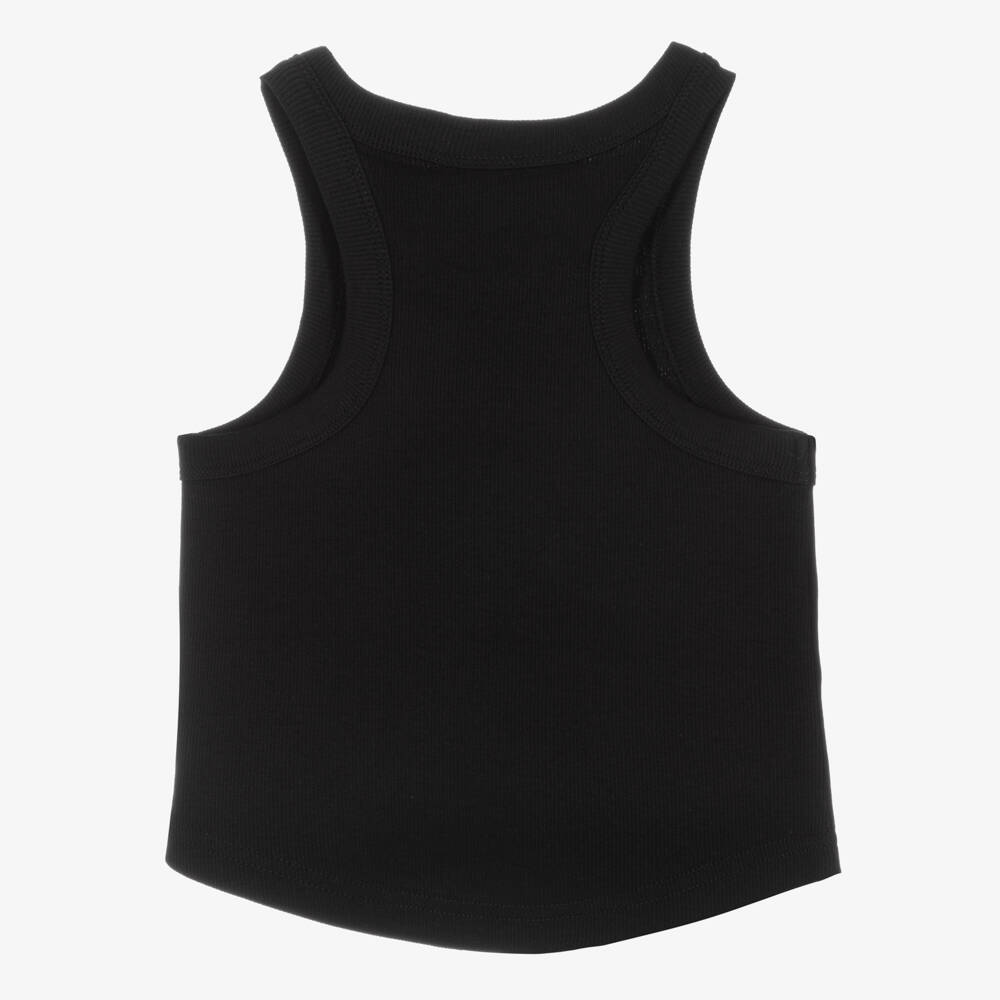 Mayoral-Girls Black Cotton Jersey Studded Vest Top | Childrensalon