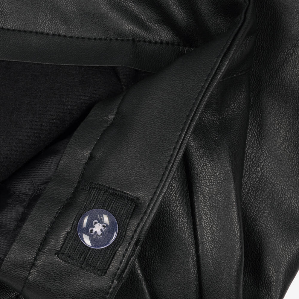 Mayoral-Girls Black Faux Leather Shorts | Childrensalon