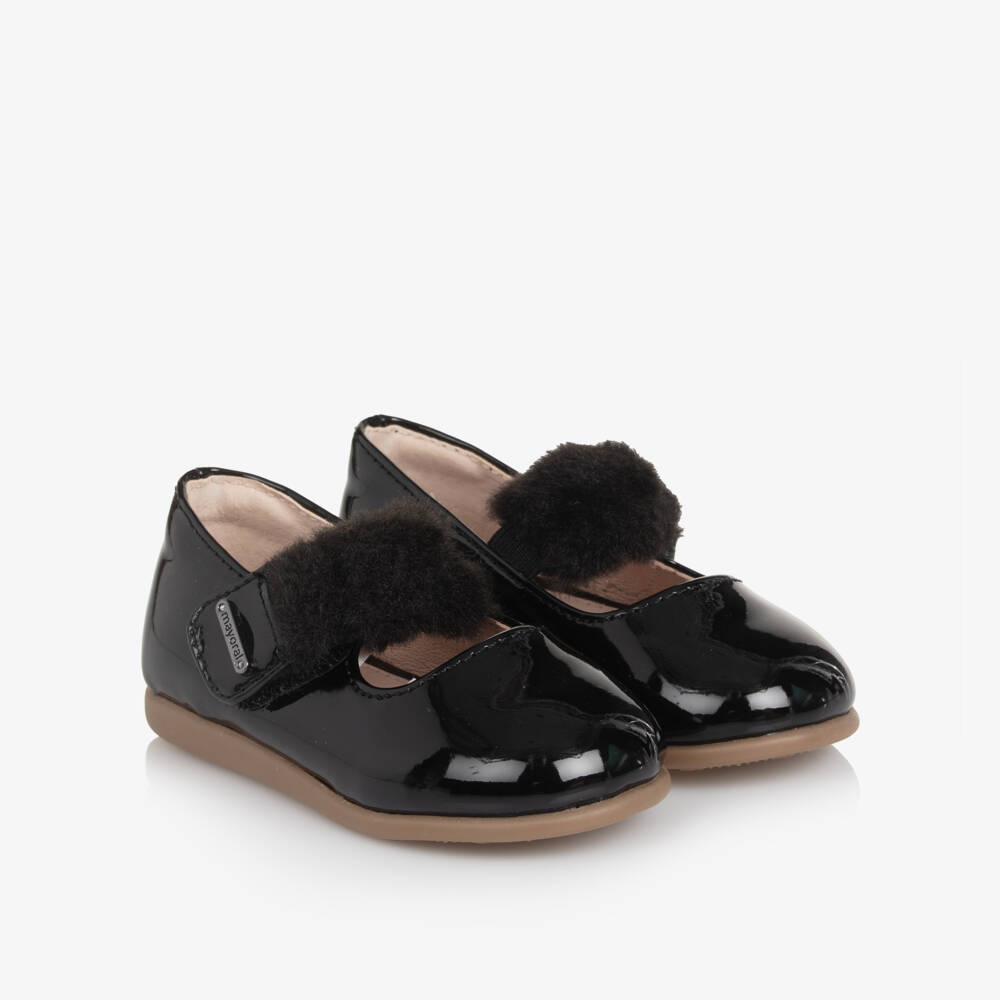 Mayoral-Girls Black Faux Patent Leather Bar Shoes | Childrensalon