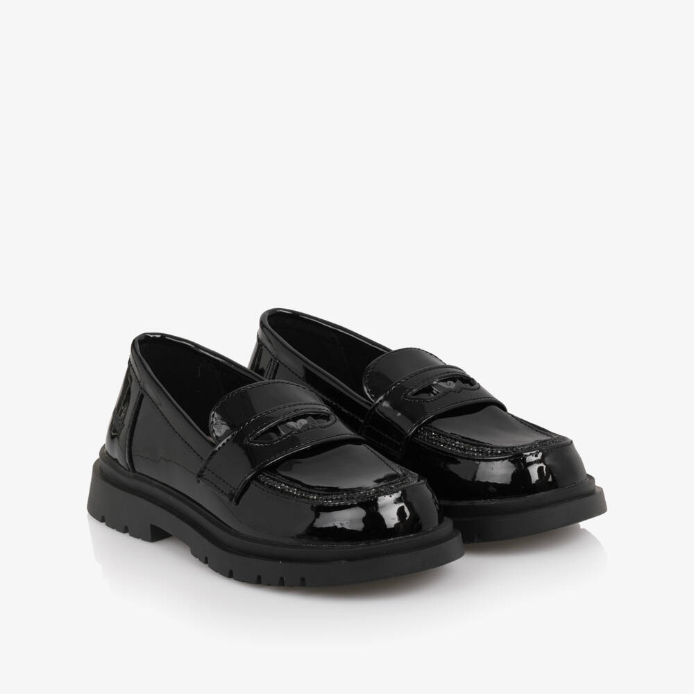 Mayoral-Girls Black Faux Patent Leather Loafers | Childrensalon