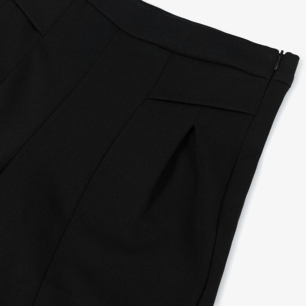 Mayoral-Girls Black High Waist Wide-Leg Trousers | Childrensalon