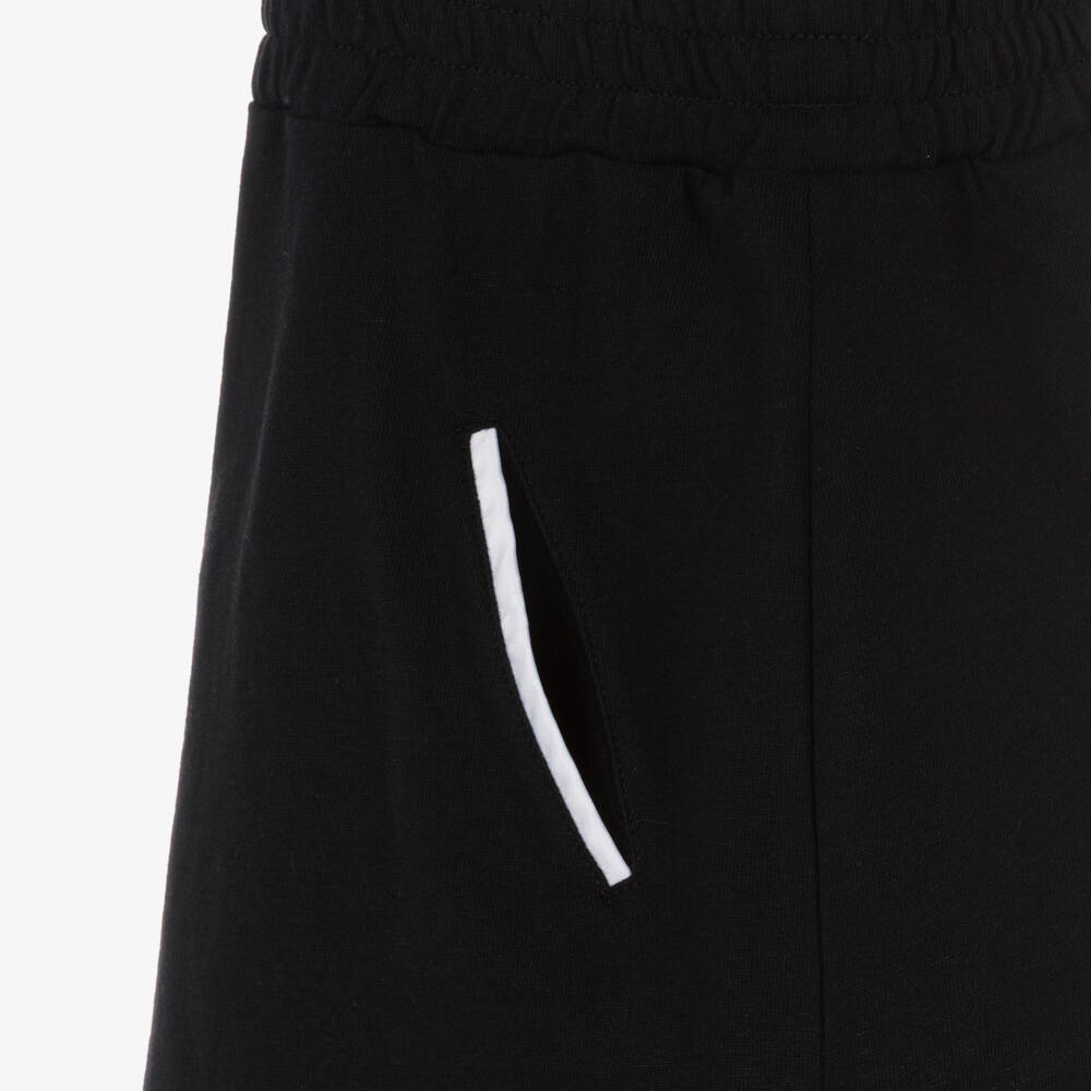 Mayoral-Girls Black Jersey Skirt Set with Ivory Satin Trims | Childrensalon