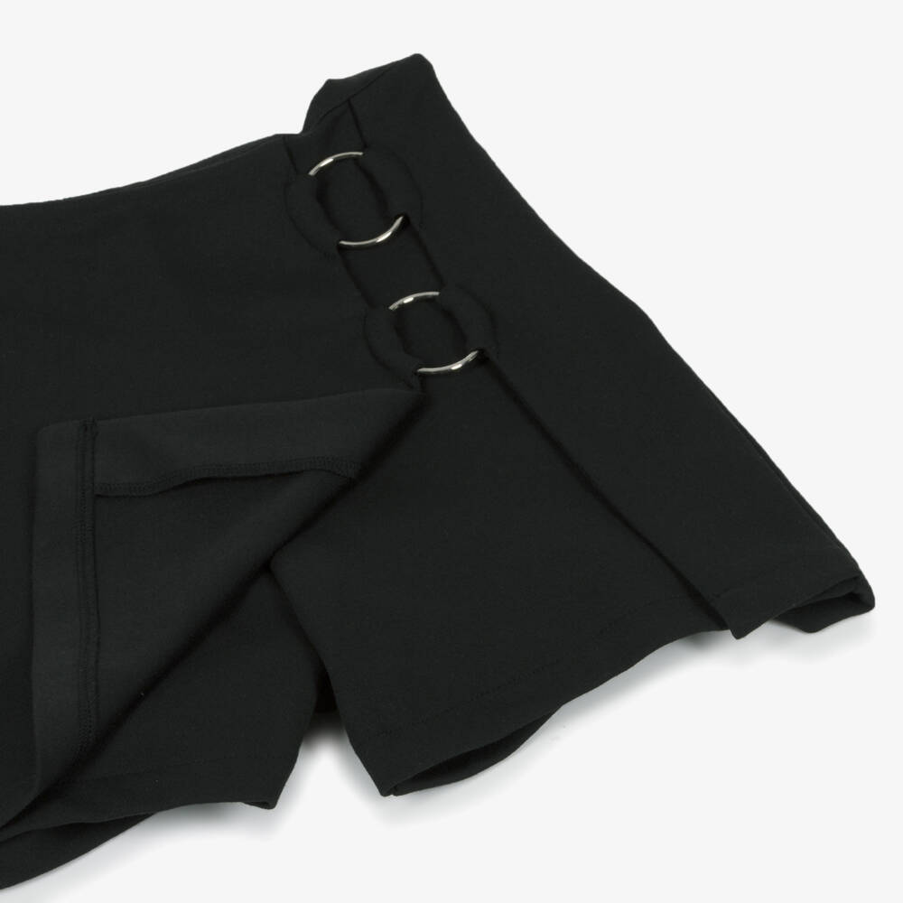 Mayoral-Girls Black Milano Jersey Skort with Ring Details | Childrensalon