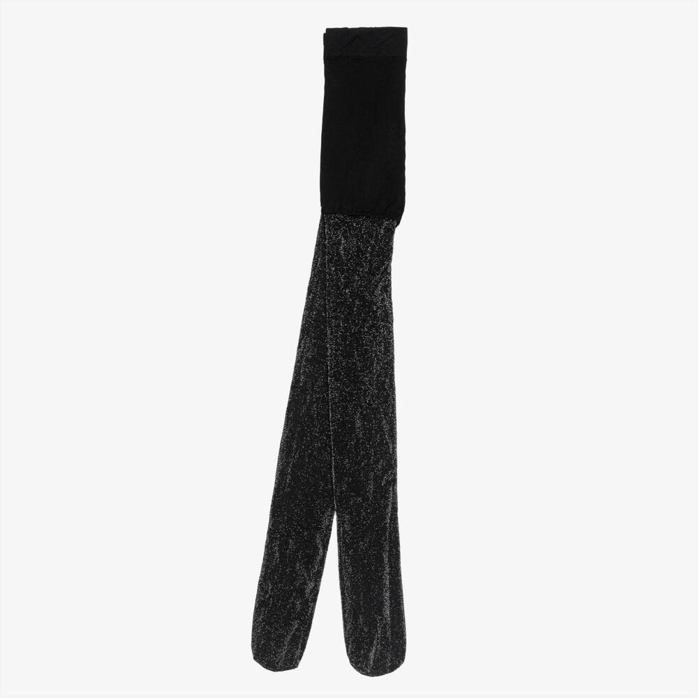 Mayoral-Girls Black Shimmery Lurex Tights | Childrensalon