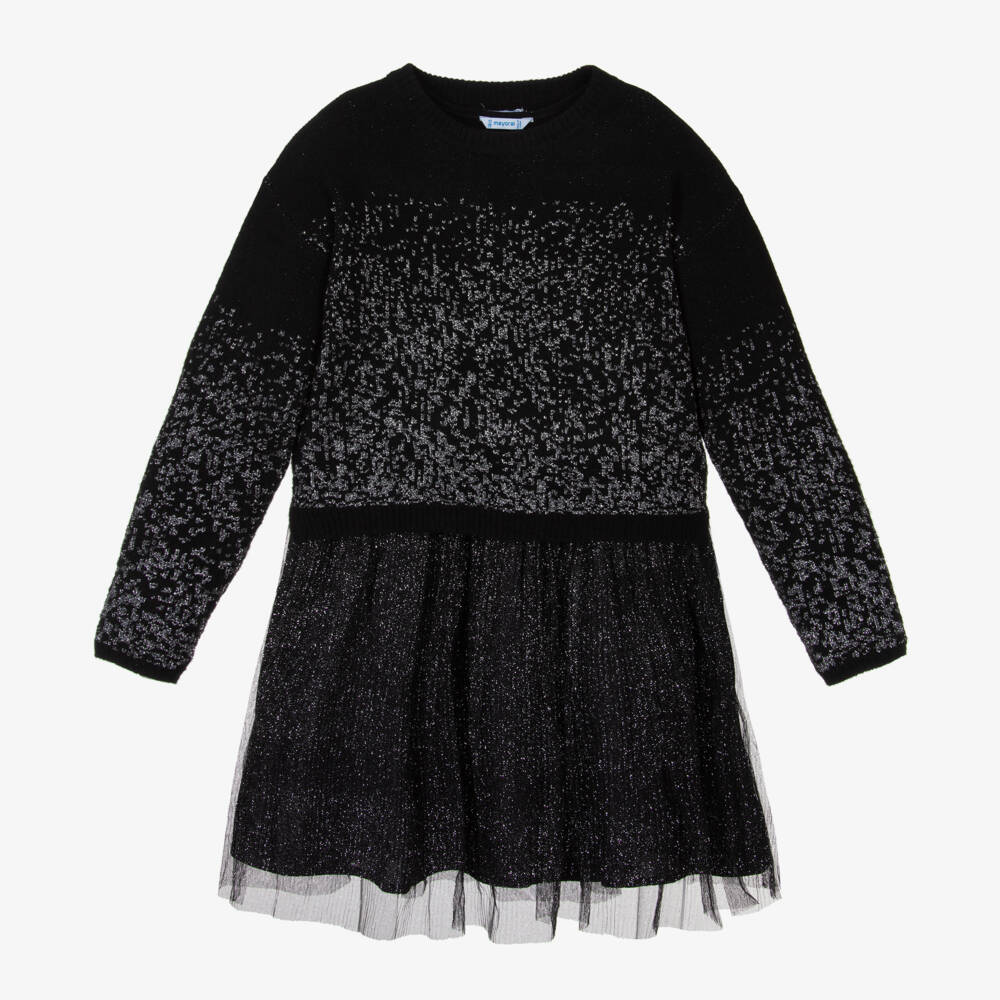 Mayoral Navy Girl Print Sweater Dress main image 1