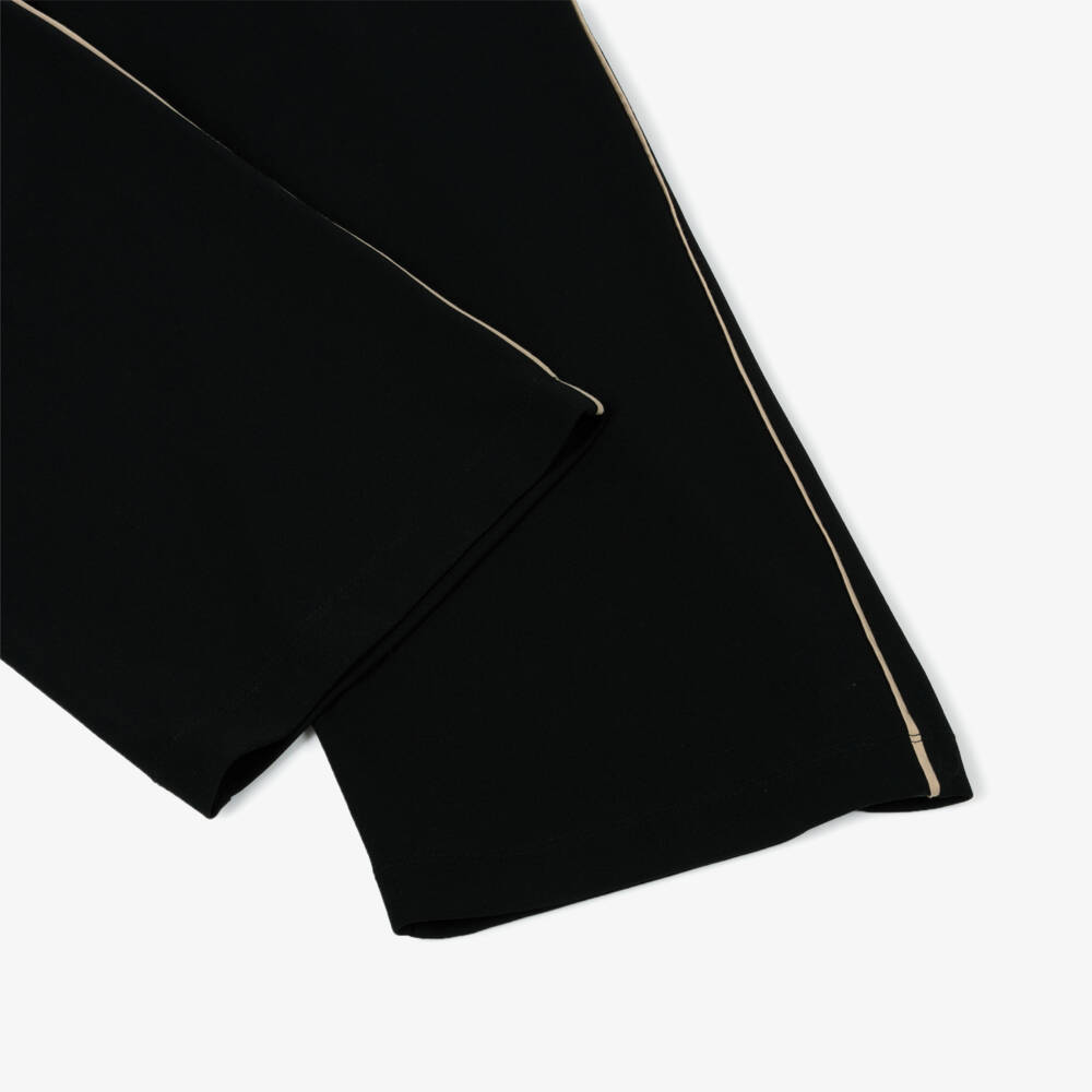 Mayoral-Брюки черные широкие с контрастным поясом для девочек | Childrensalon