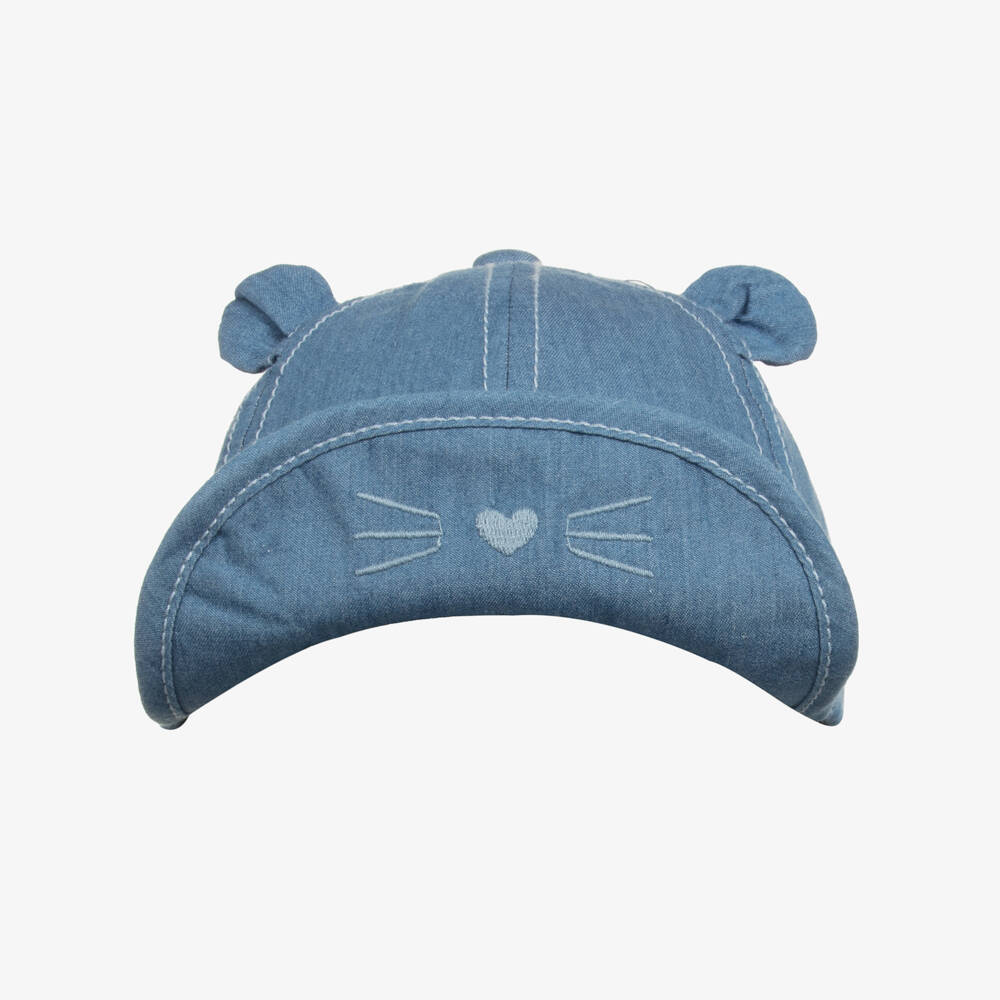 Mayoral-Girls Blue Cat Cotton Cap | Childrensalon