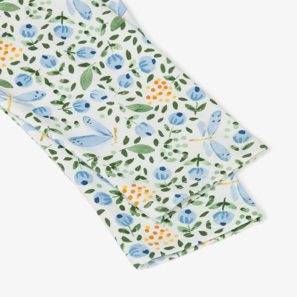Mayoral-Girls Blue Cotton Flower & Dragonfly Leggings Set | Childrensalon