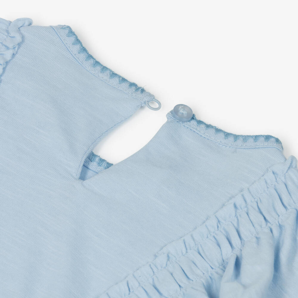 Mayoral-Girls Blue Cotton Flower & Dragonfly Leggings Set | Childrensalon