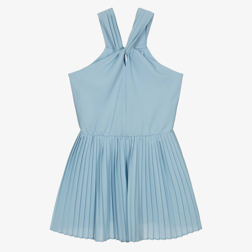 Mayoral-Girls Blue Crêpe Halter Playsuit | Childrensalon