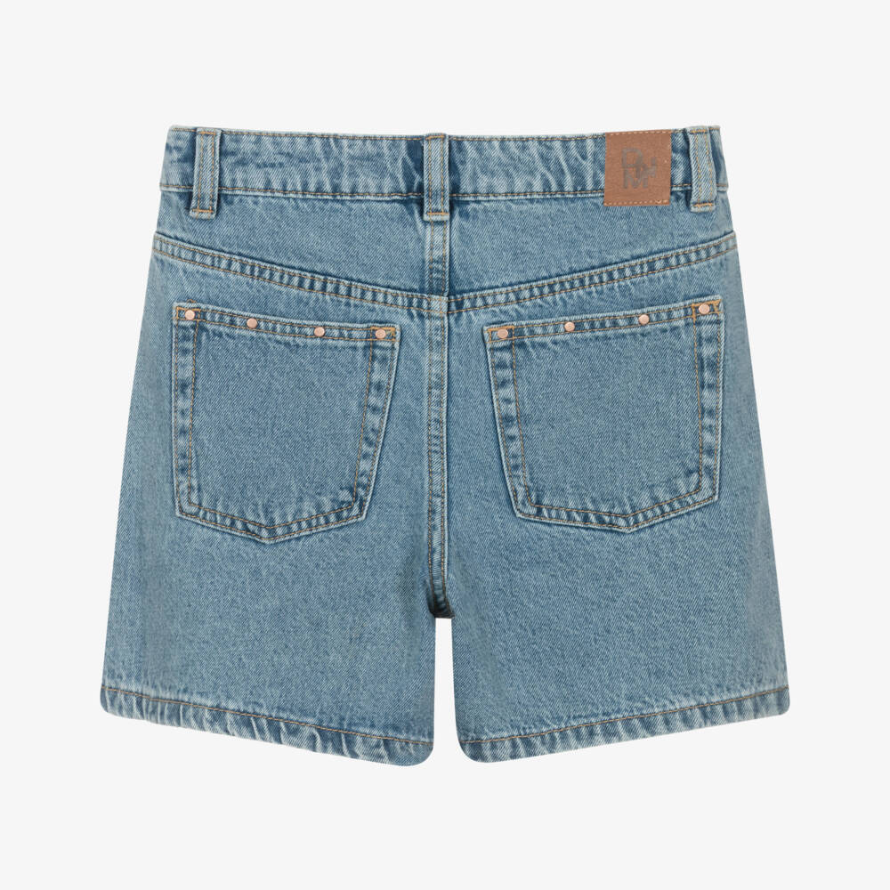 Mayoral-شورت دنيم بخصر عالٍ لون أزرق للبنات | Childrensalon