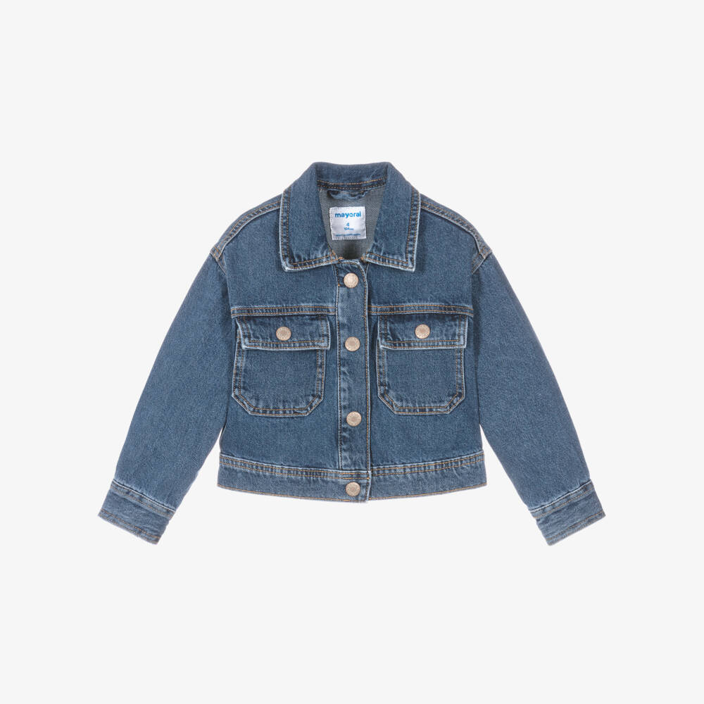Mayoral-Girls Blue Denim Jacket | Childrensalon