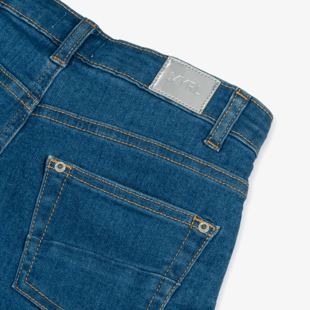 Mayoral-Girls Blue Denim Shorts | Childrensalon