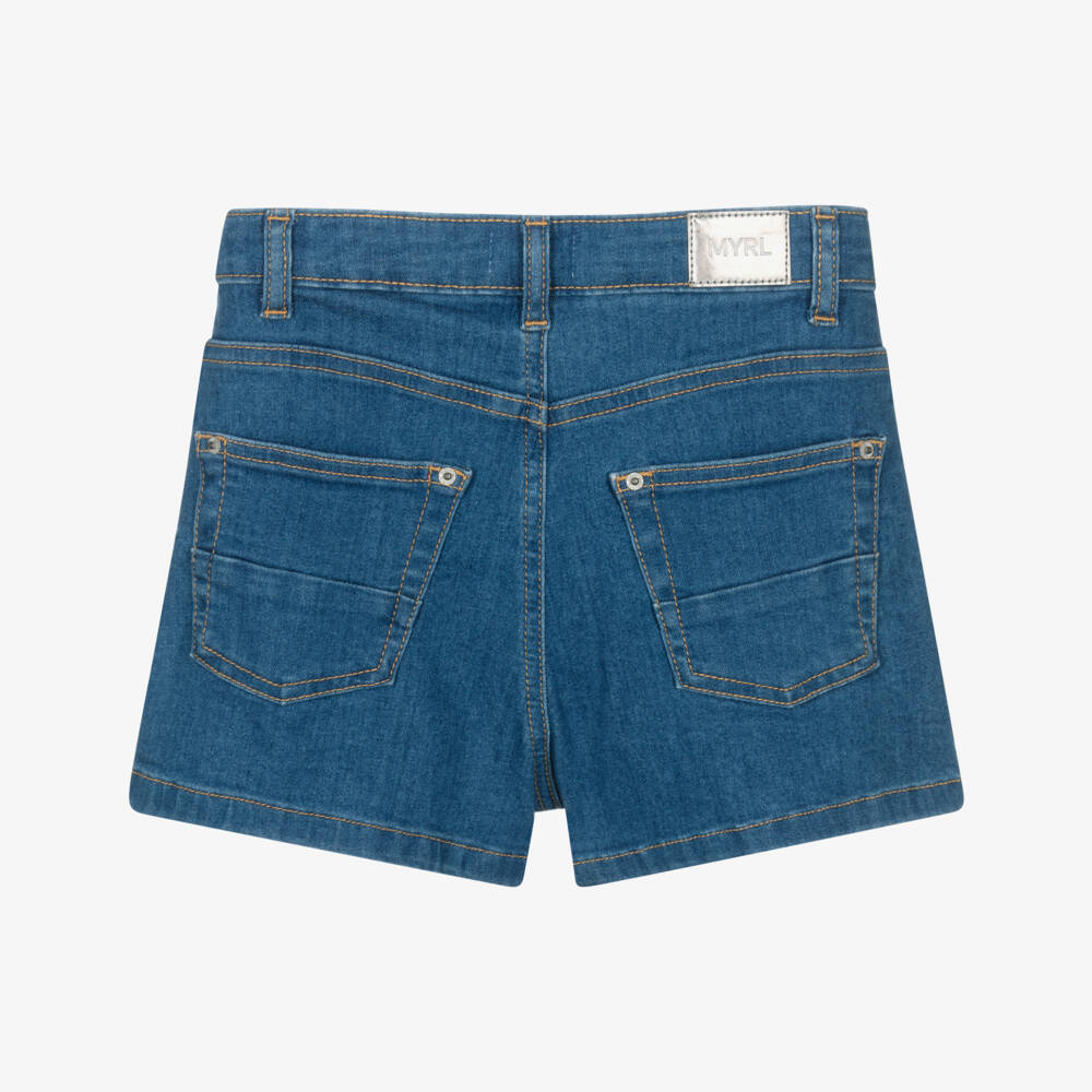 Mayoral-Girls Blue Denim Shorts | Childrensalon
