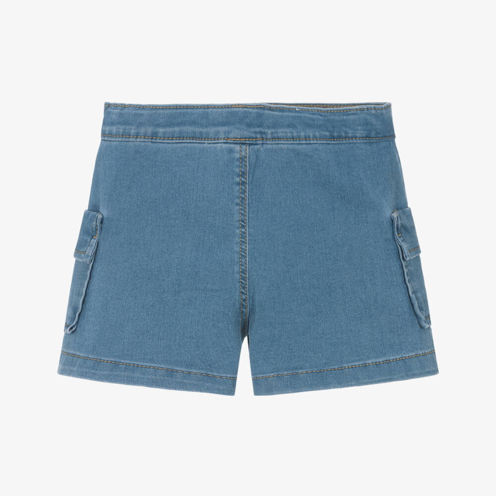 Mayoral-Girls Blue Denim Shorts | Childrensalon