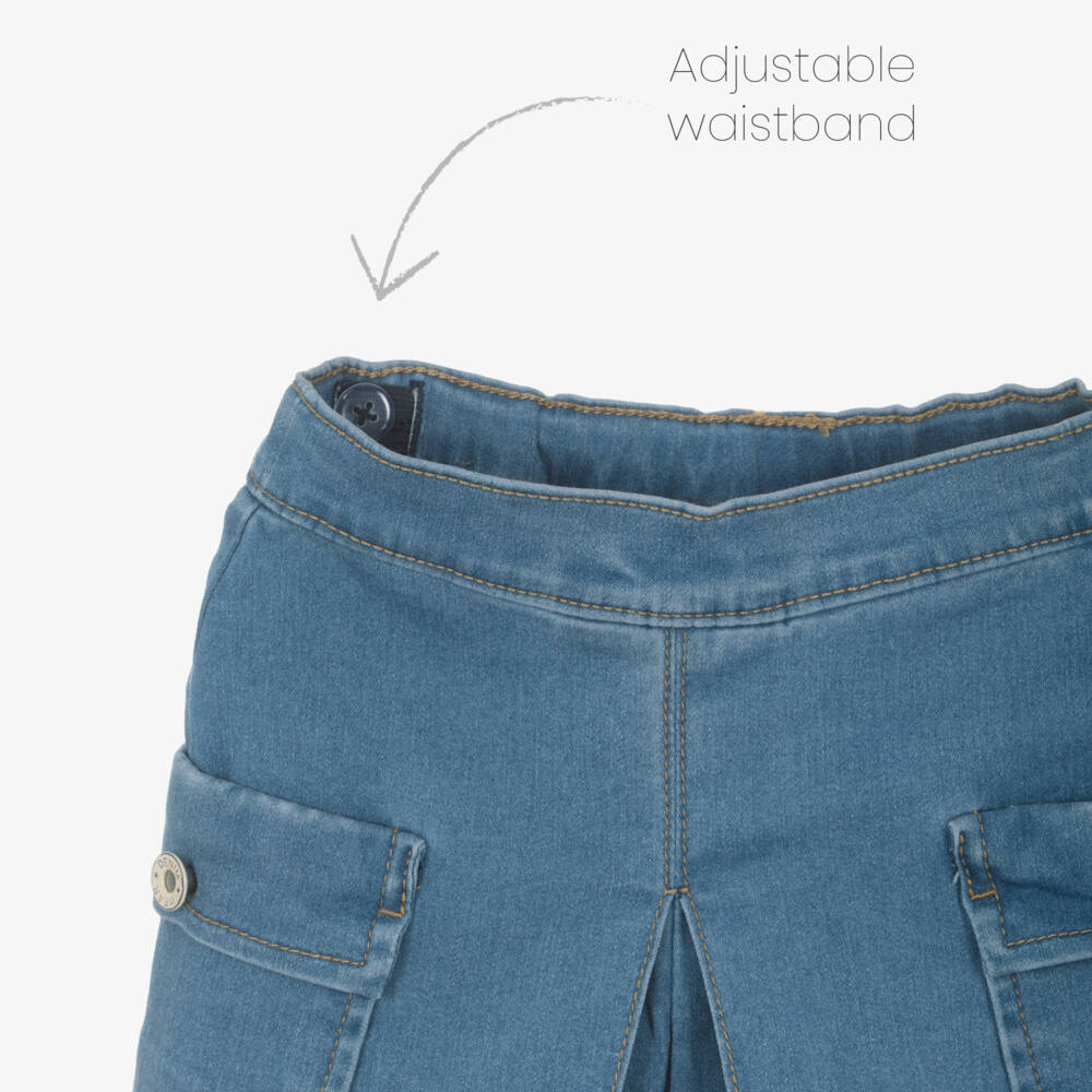 Mayoral-Girls Blue Denim Shorts | Childrensalon