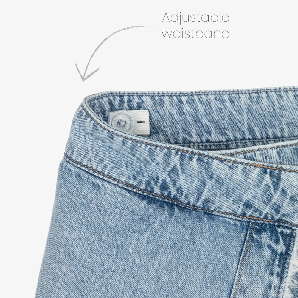 Mayoral-Girls Blue Denim Skort with Fringing | Childrensalon