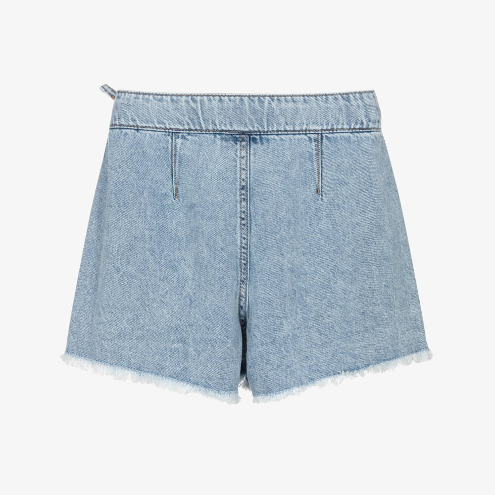 Mayoral-Girls Blue Denim Skort with Fringing | Childrensalon