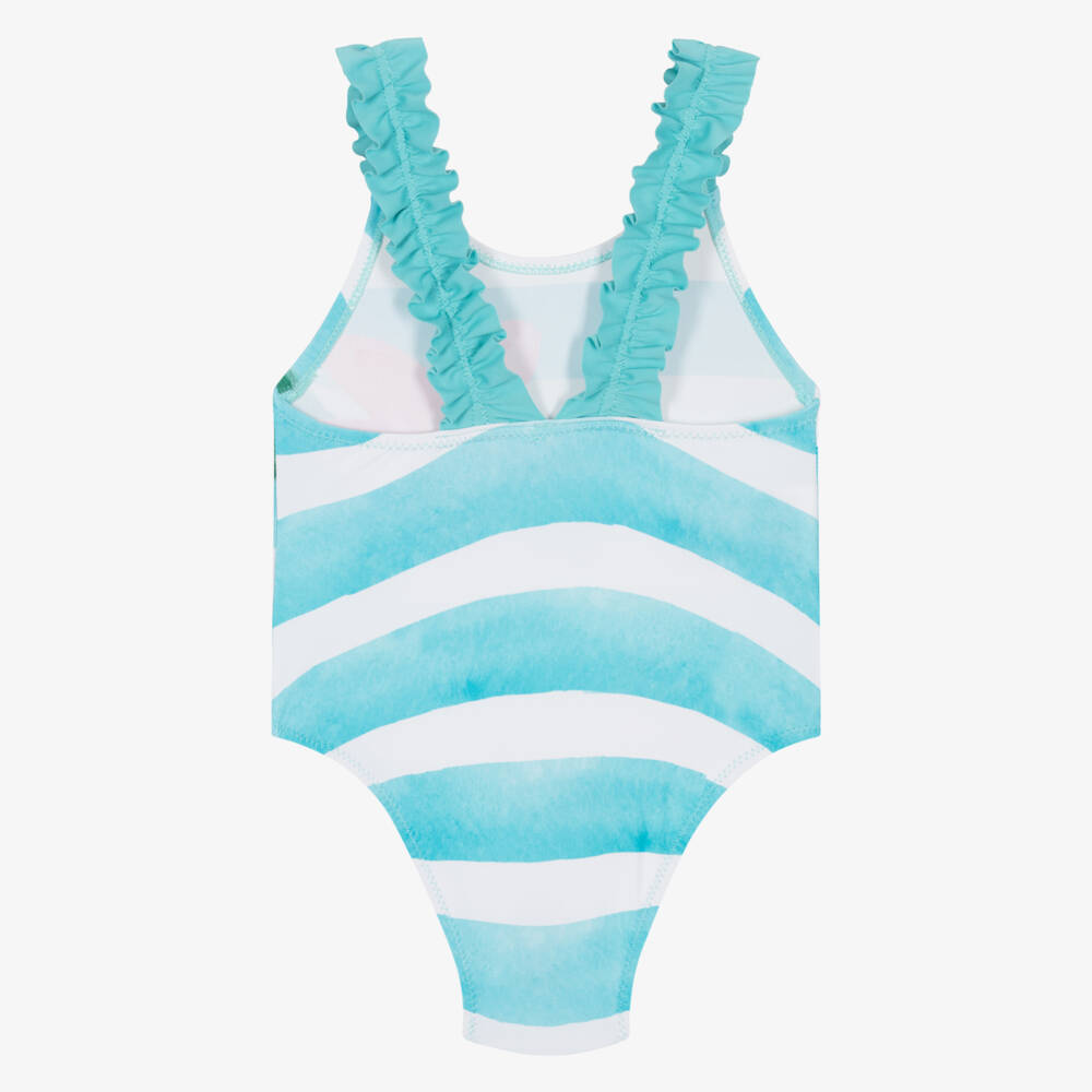 Mayoral-Girls Blue Floral Swimsuit | Childrensalon