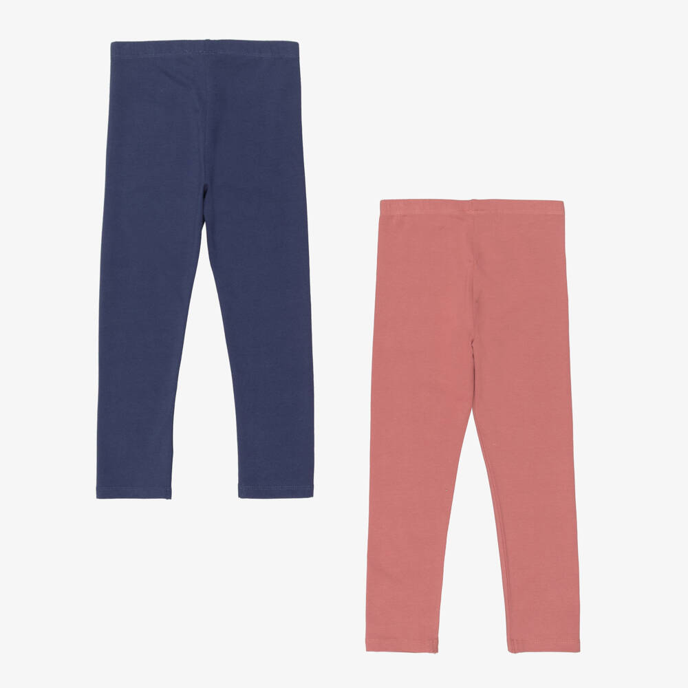 Mayoral-Girls Blue & Pink Cotton Mountain Print Leggings Set | Childrensalon