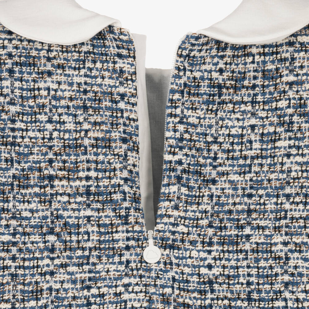 Mayoral-Girls Blue Sparkly Tweed & Jersey Dress | Childrensalon