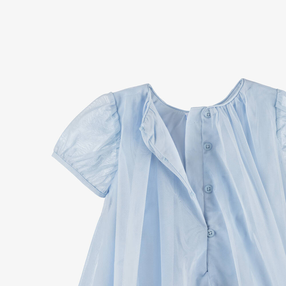 Mayoral-Платье голубое из тюля и сумочка-бабочка для девочек | Childrensalon