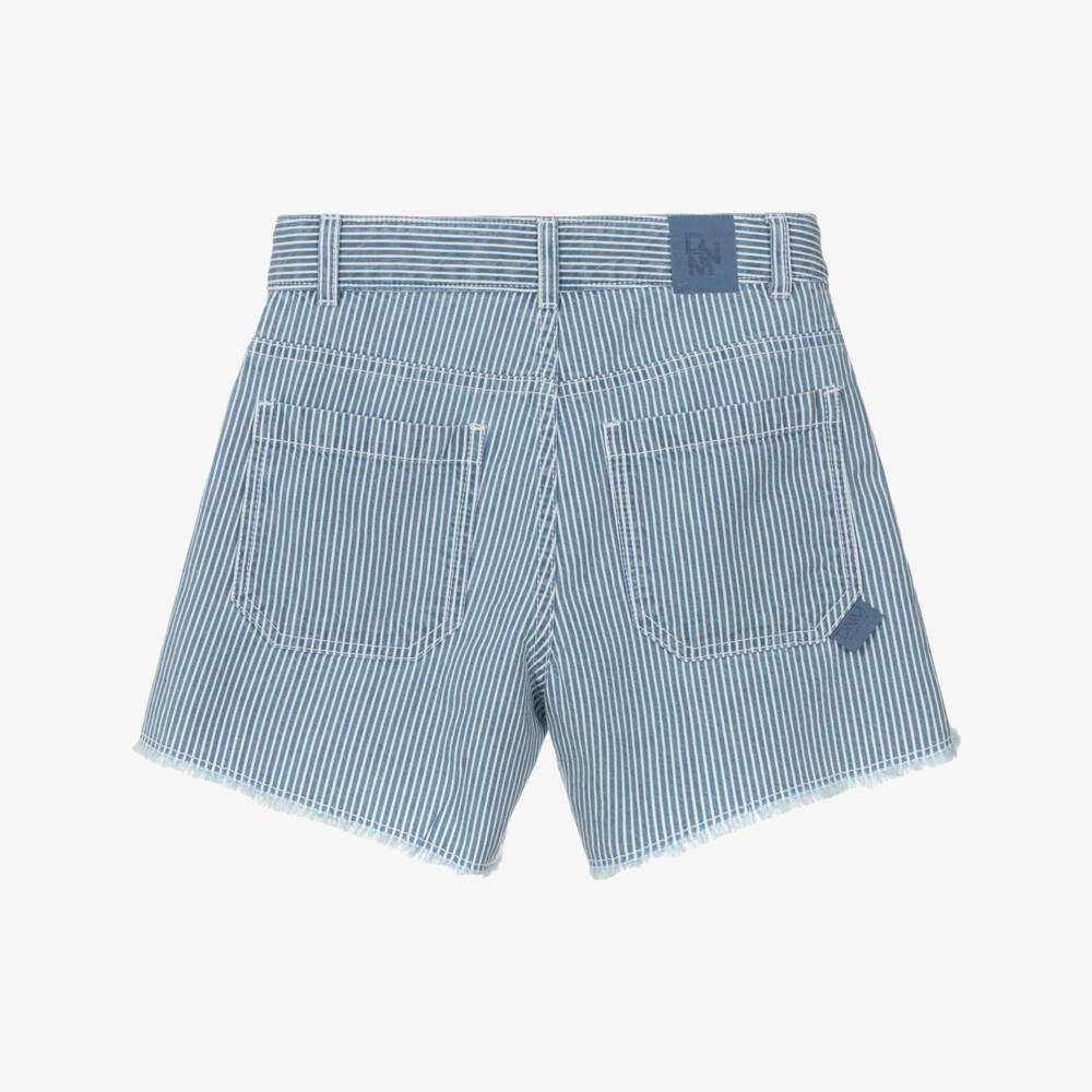 Mayoral-Girls Blue & White High Rise Denim Shorts | Childrensalon