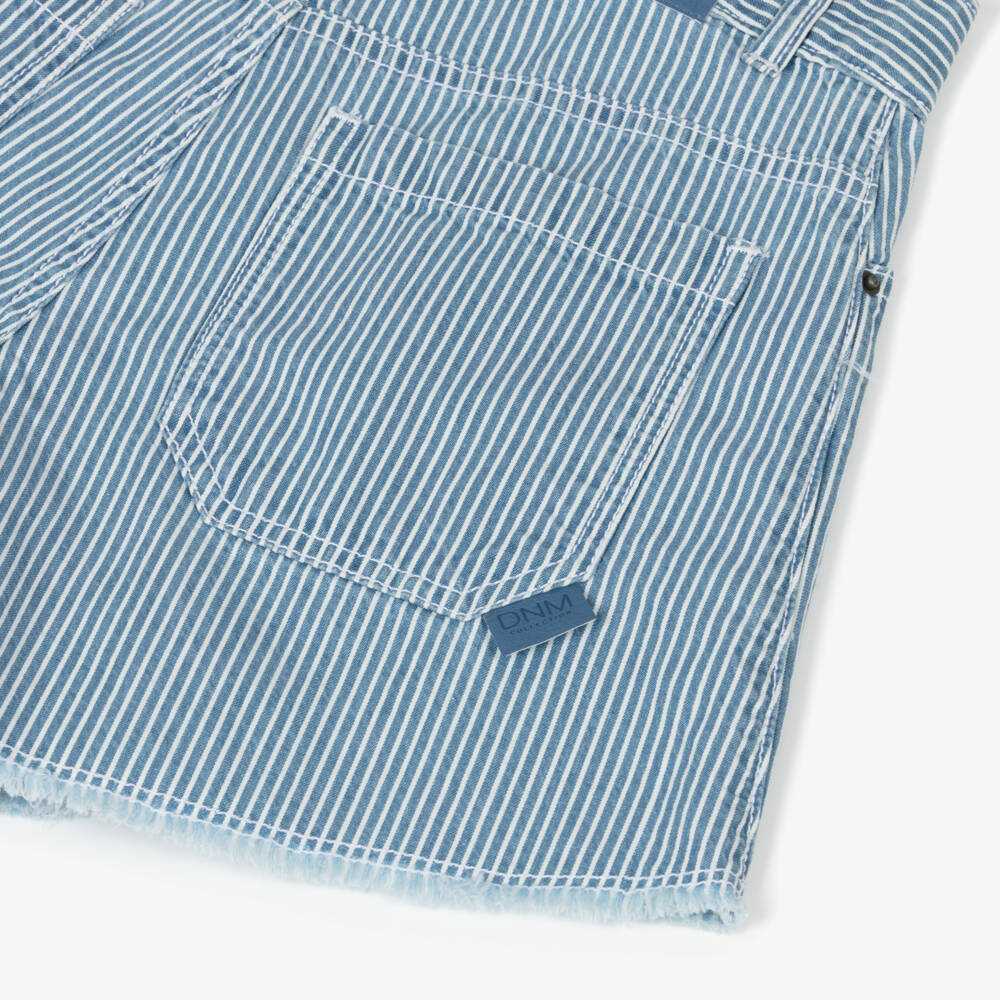 Mayoral-Girls Blue & White High Rise Denim Shorts | Childrensalon