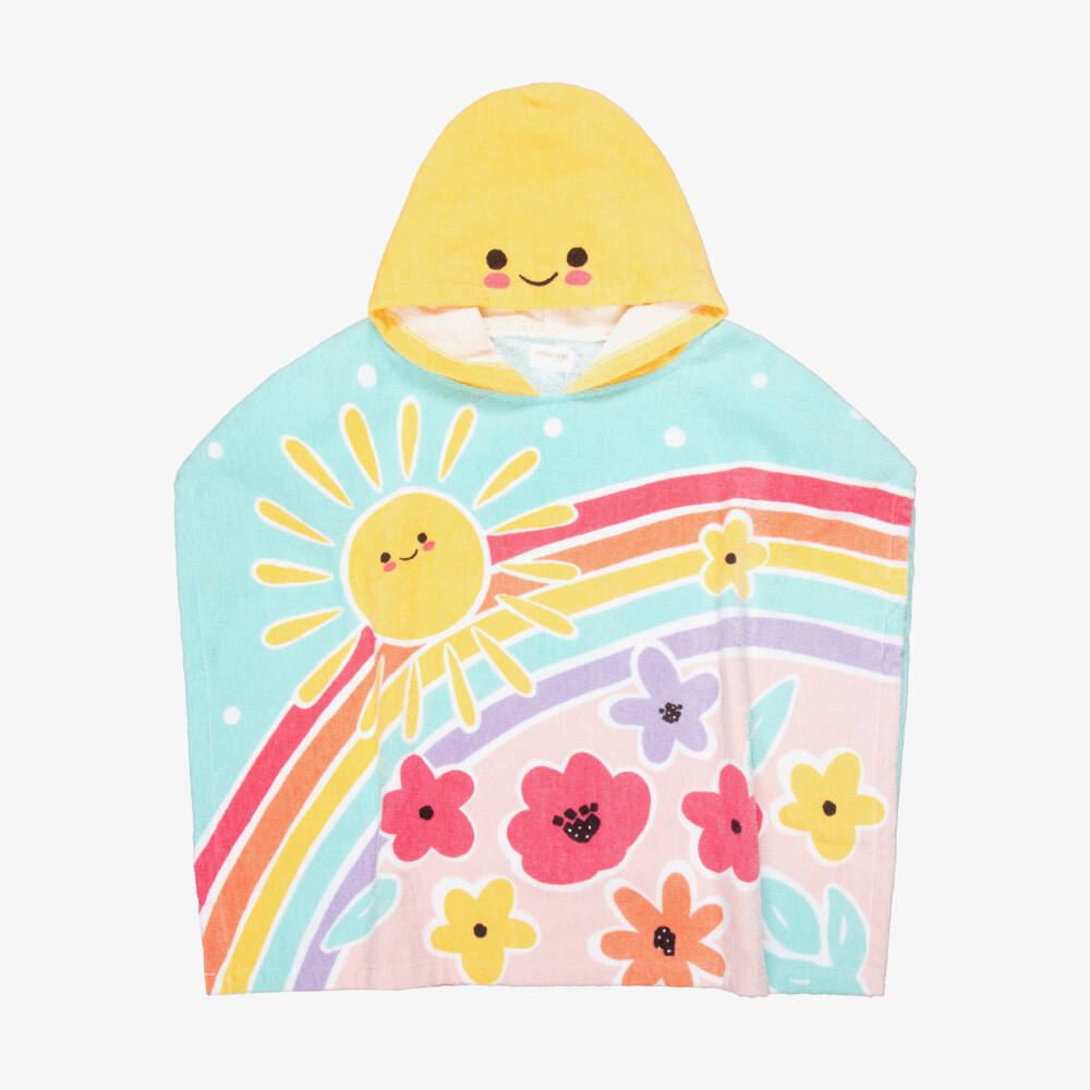 Mayoral Для новорожденных-Girls Blue & Yellow Sunshine & Flowers Poncho Towel | Childrensalon