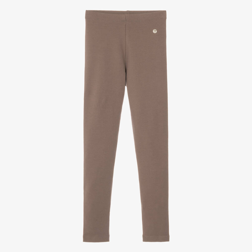 Mayoral-Girls Brown Cotton Jersey Leggings | Childrensalon