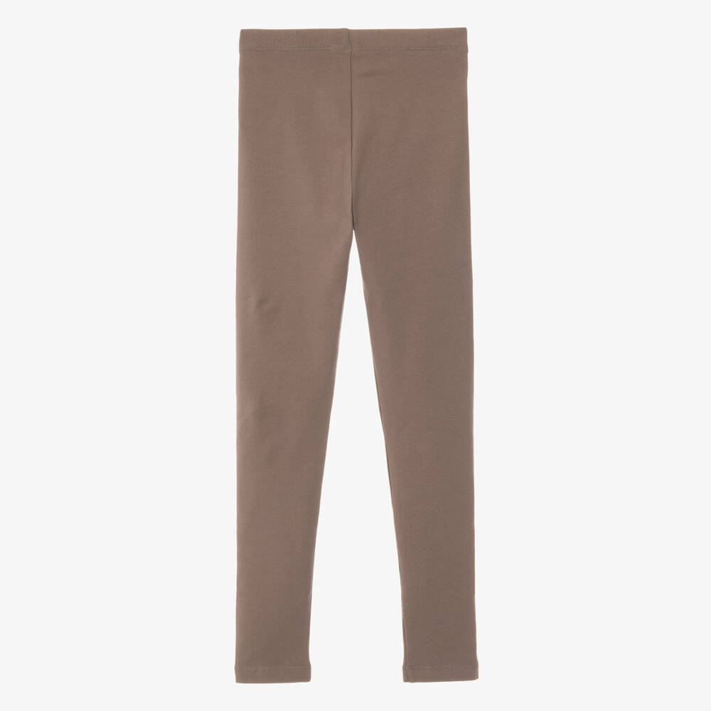 Mayoral-Girls Brown Cotton Jersey Leggings | Childrensalon