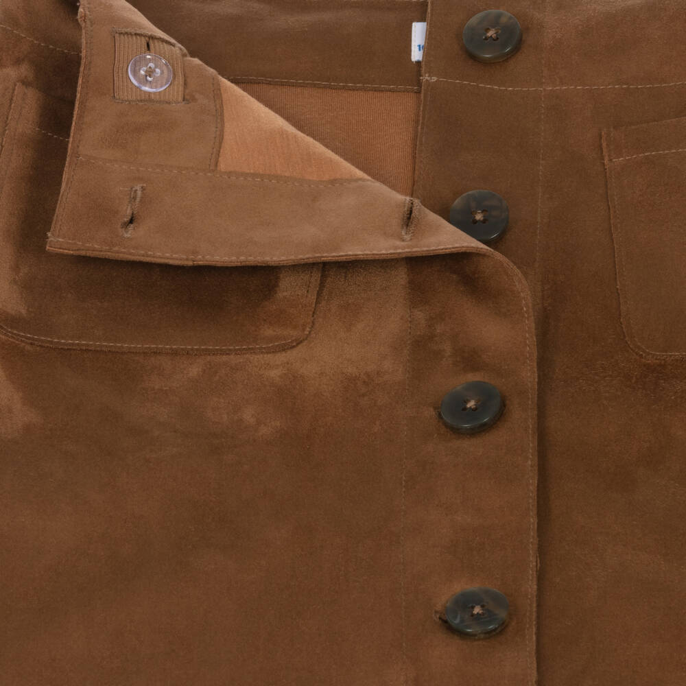 Mayoral-Girls Brown Faux Suede Skirt | Childrensalon