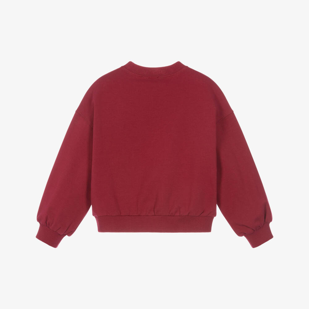 Mayoral-Girls Burgundy Red Sweatshirt with Cherry Motifs | Childrensalon
