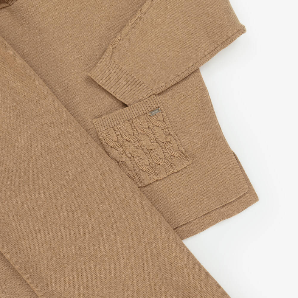 Mayoral-Худи и брюки бежевые из трикотажа для девочек | Childrensalon