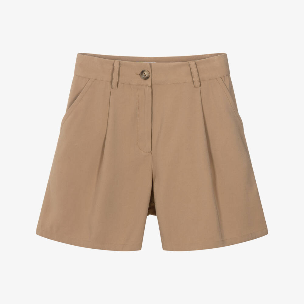 Mayoral-Шорты коричневые с ремнем для девочек | Childrensalon