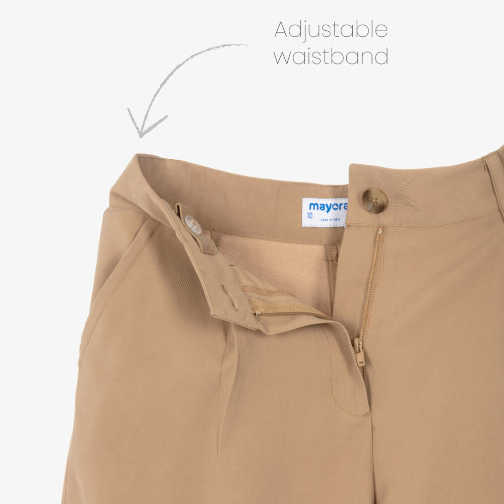 Mayoral-Шорты коричневые с ремнем для девочек | Childrensalon