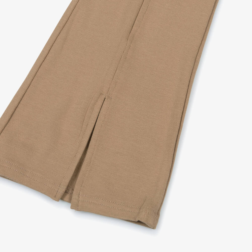 Mayoral-Girls Camel Brown Jersey Flared Leggings | Childrensalon
