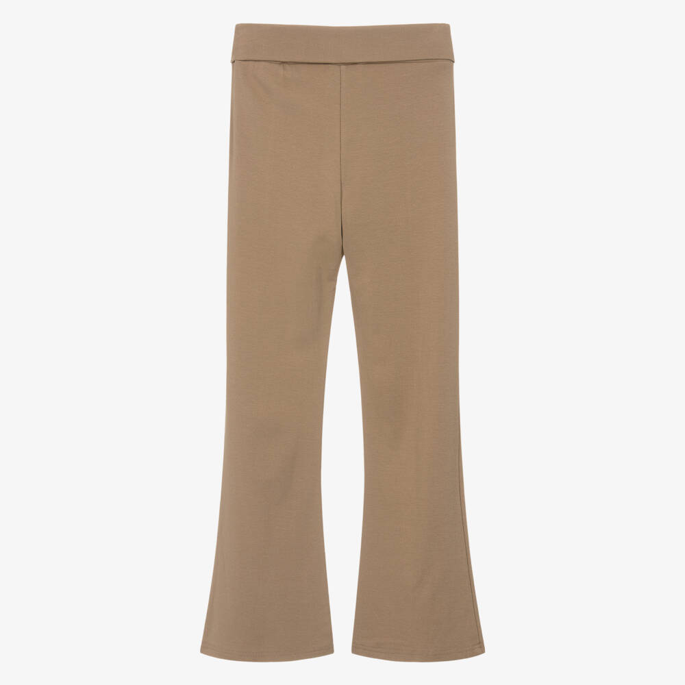Mayoral-Girls Camel Brown Jersey Flared Leggings | Childrensalon