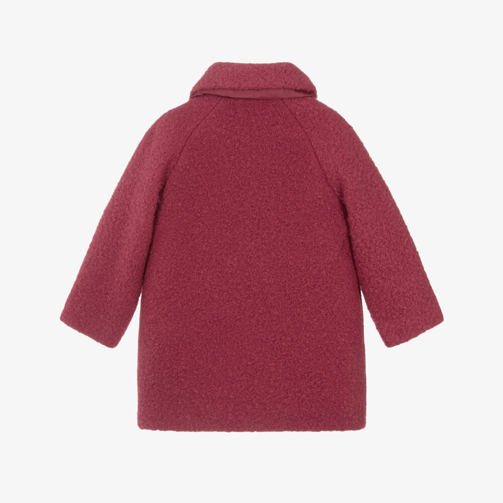 Mayoral-Girls Classic Red Bouclé Coat | Childrensalon