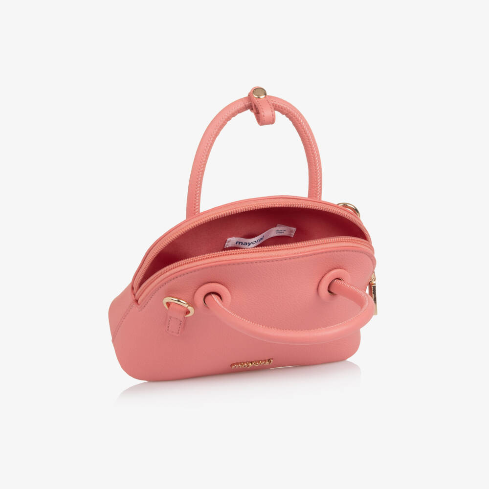 Mayoral-Girls Coral Pink Compact Handbag (18cm) | Childrensalon
