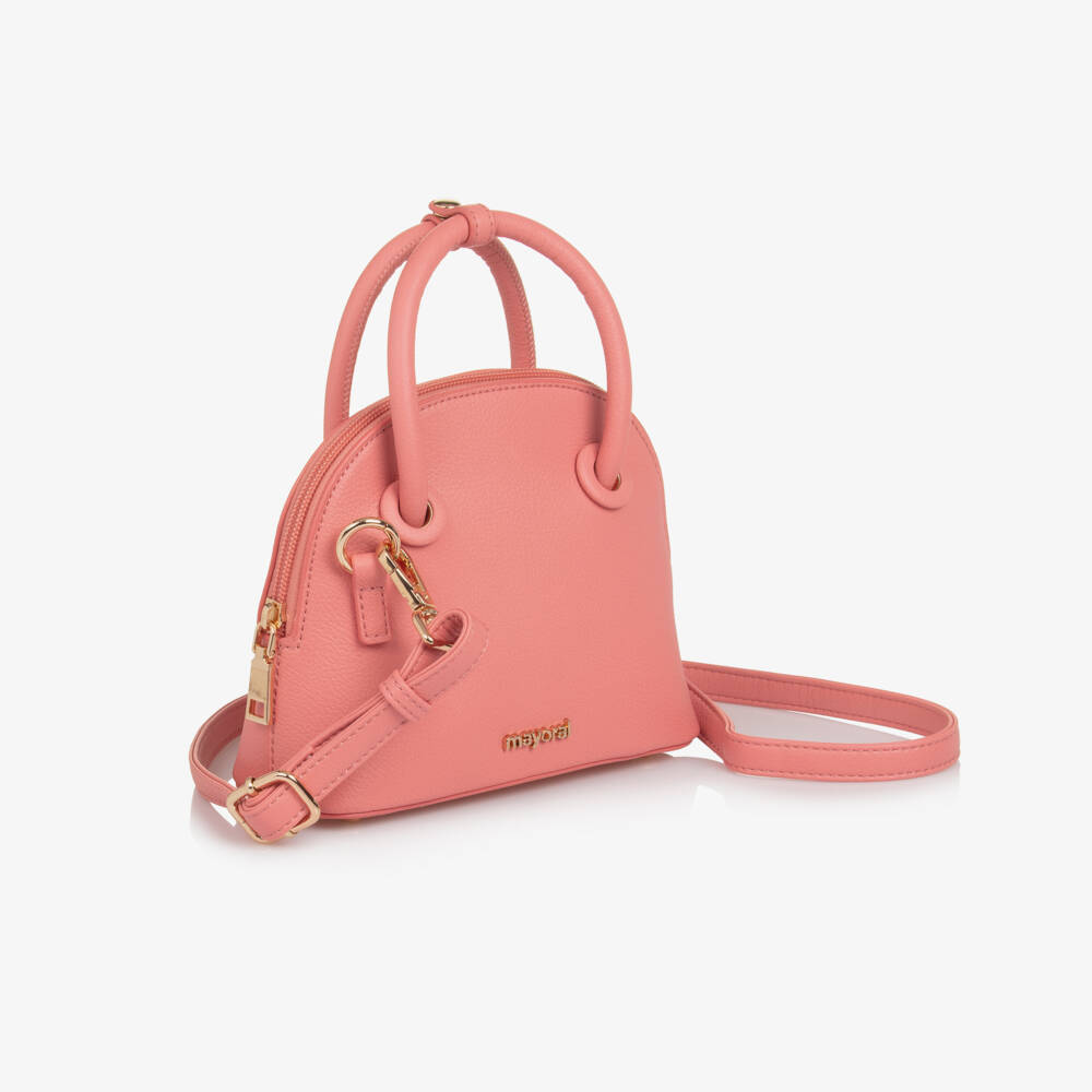 Mayoral-Girls Coral Pink Compact Handbag (18cm) | Childrensalon
