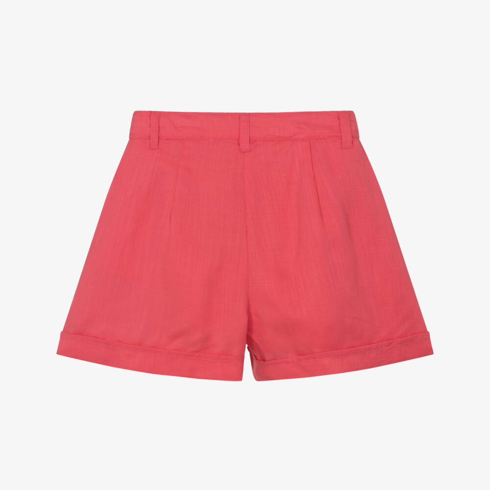 Mayoral-Шорты кораллово-розовые с отворотами для девочек | Childrensalon
