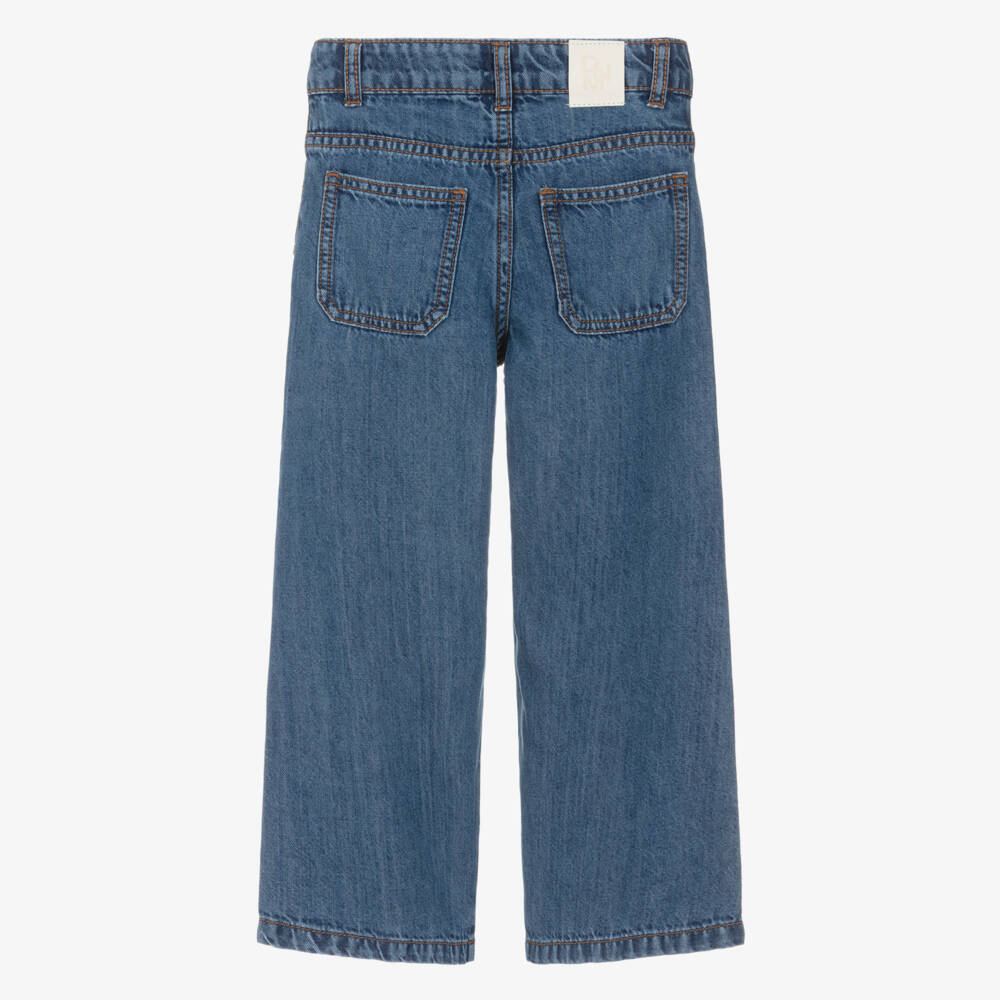 Mayoral-Girls Dark Blue Wide Leg Jeans | Childrensalon