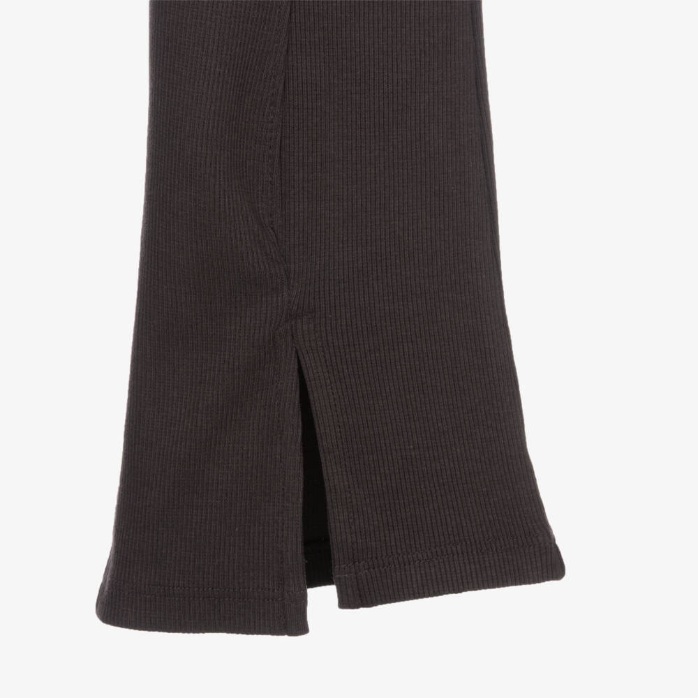 Mayoral-Girls Dark Grey Cotton Ribbed Leggings | Childrensalon