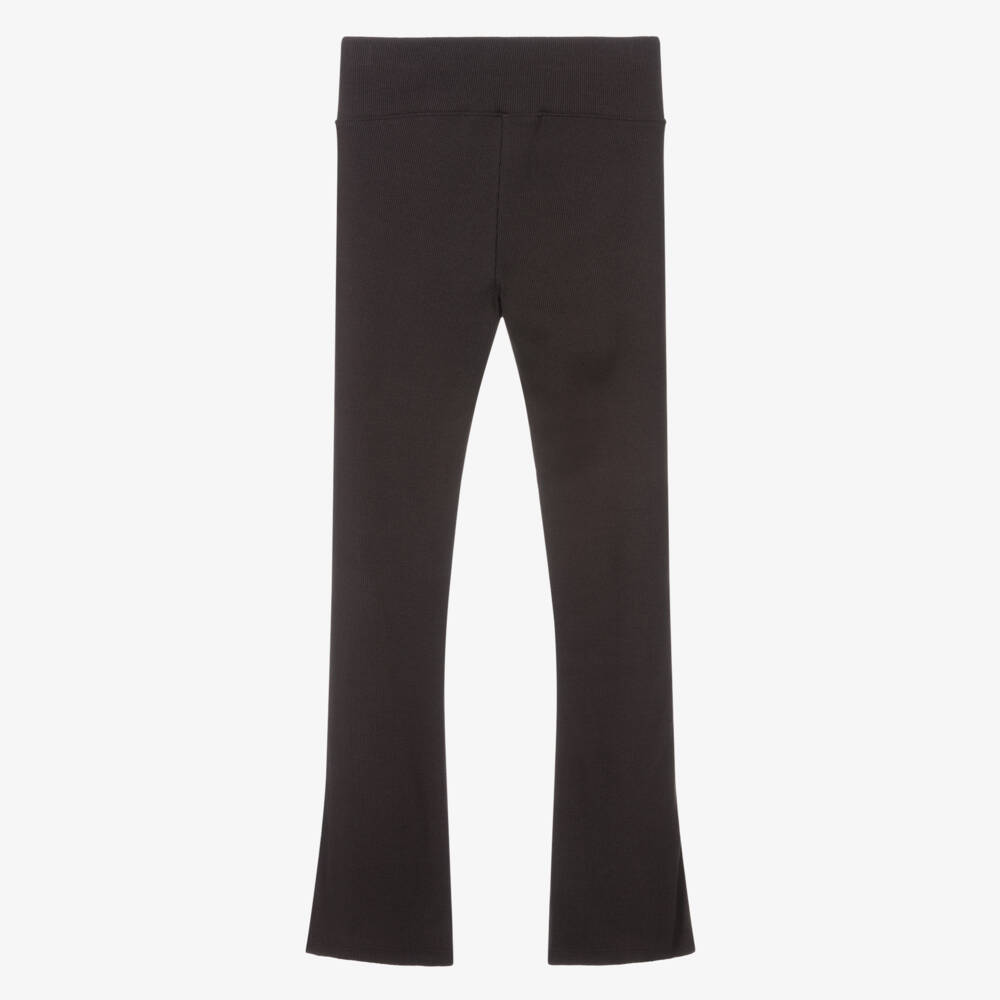 Mayoral-Girls Dark Grey Cotton Ribbed Leggings | Childrensalon