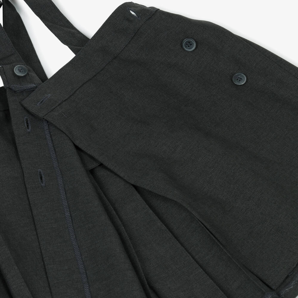 Mayoral-Girls Dark Grey Pleated Skirt with Braces | Childrensalon