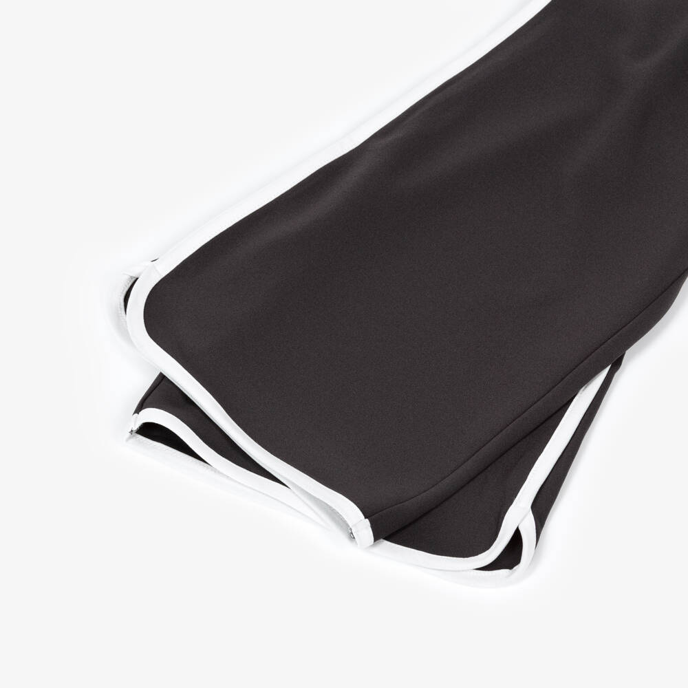 Mayoral-Girls Dark Grey Trousers with White Contrast Piping | Childrensalon