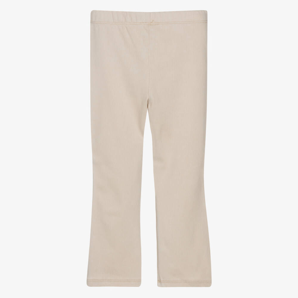 Mayoral-Girls Flared Beige Denim Jeggings | Childrensalon