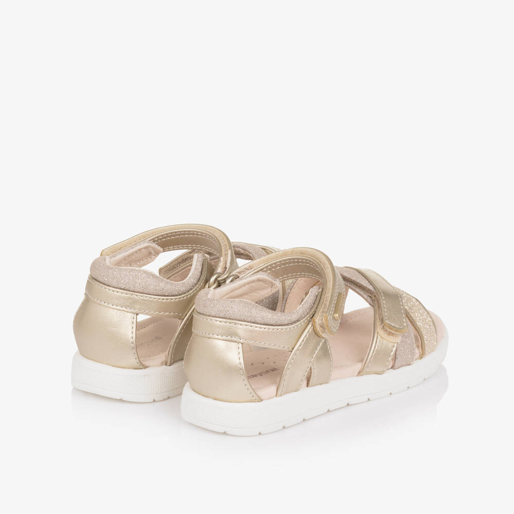 Mayoral-Girls Glittery Gold Faux Leather Sandals | Childrensalon
